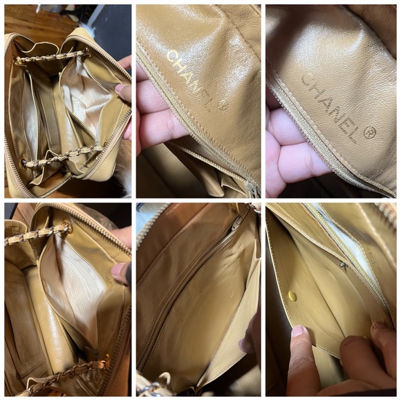 CHANEL Beige V Stitch Lambskin Chain Shoulder Bag Certificate of authentication - Picture 3 of 16